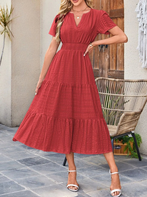 tiered-notched-short-sleeve-dress OhSoStyled at Sophia's Style-17